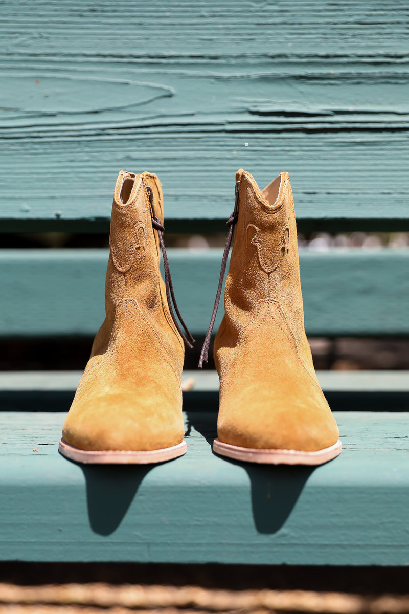 tan suede cowboy boots for women | Kariella