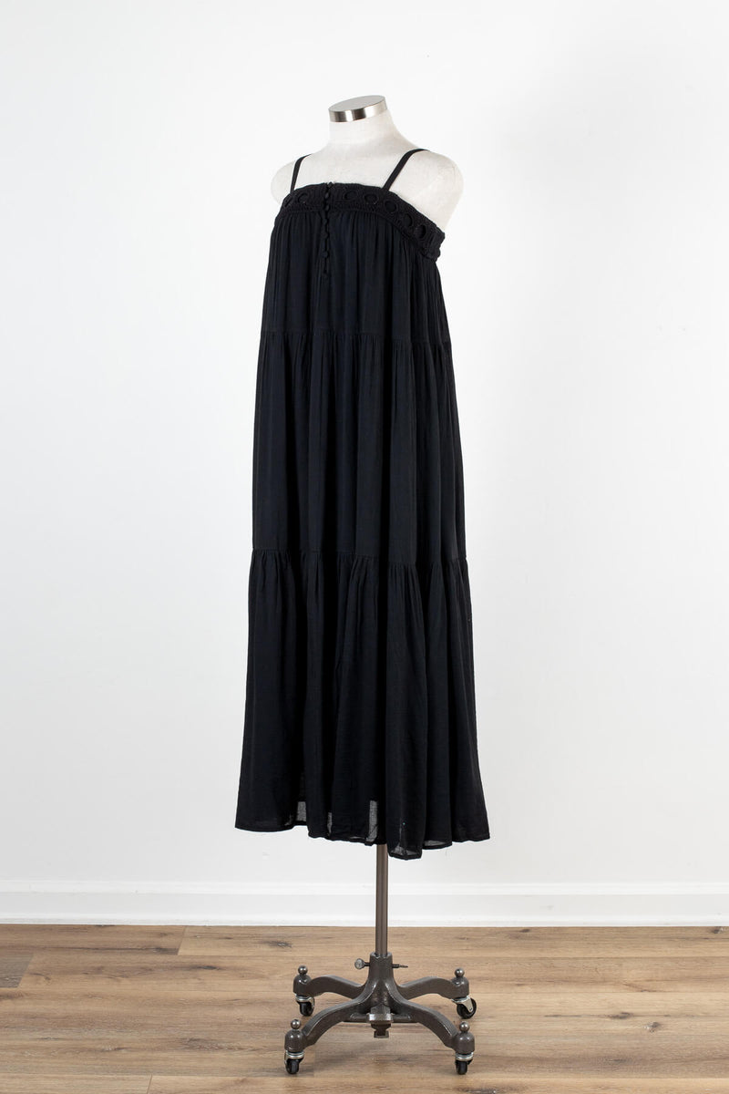 Black tiered summer maxi dress | Kariella
