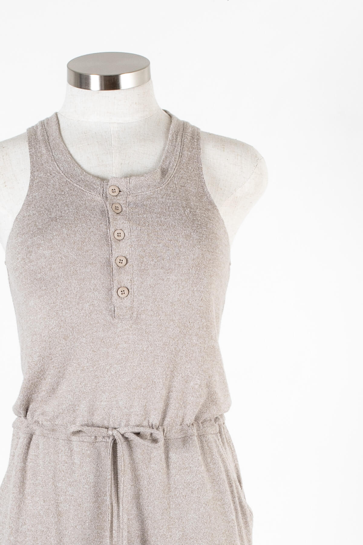 Women's soft taupe casual workout lounge jumpsuit | Kariella