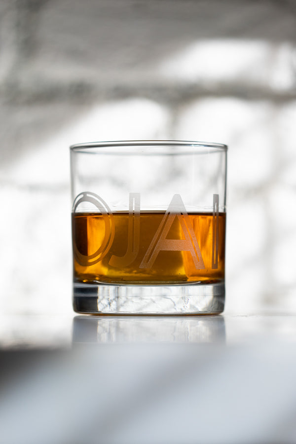 Ojai etched whiskey glass | Kariella