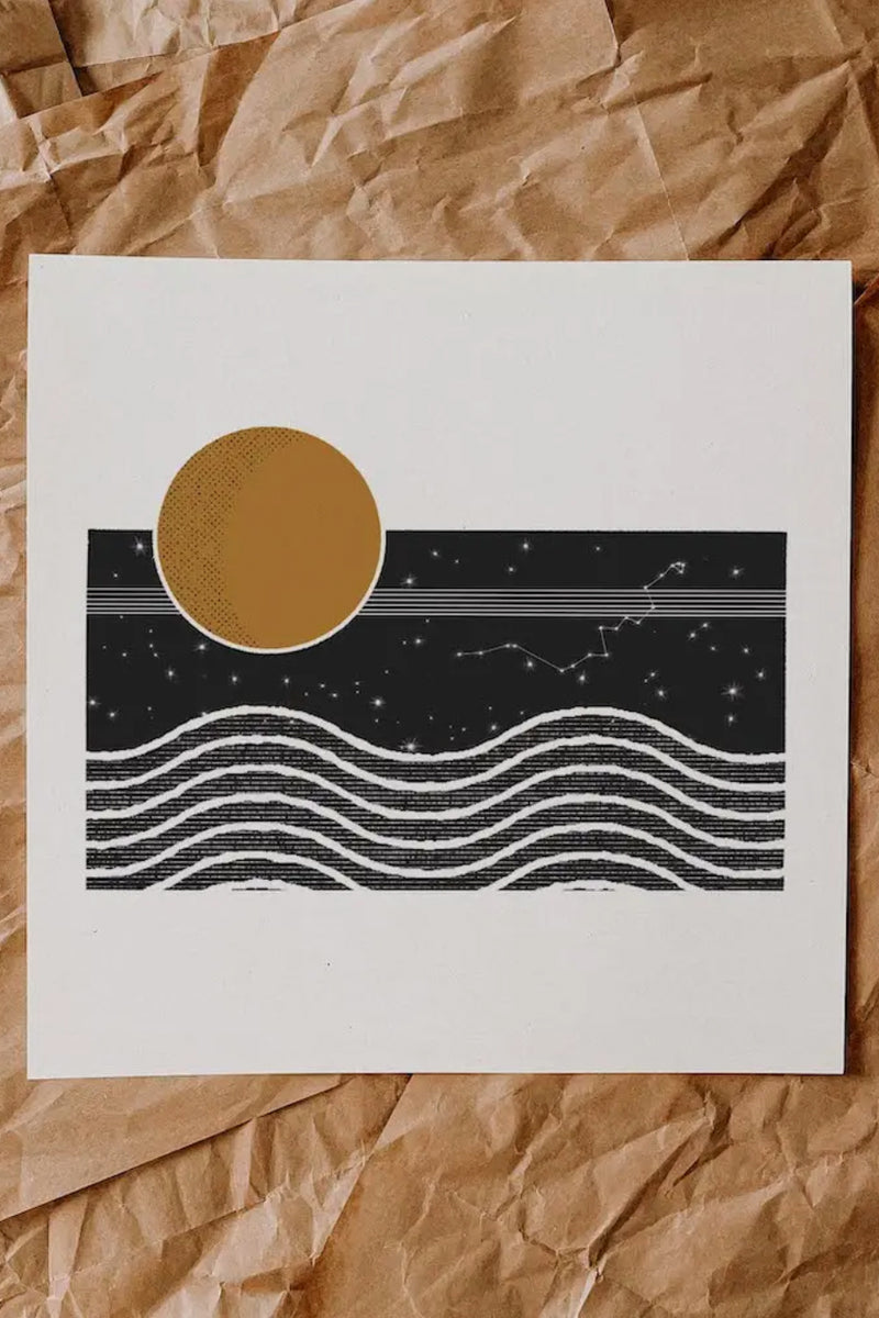 The Moon and Her Waves Poster - Kariella