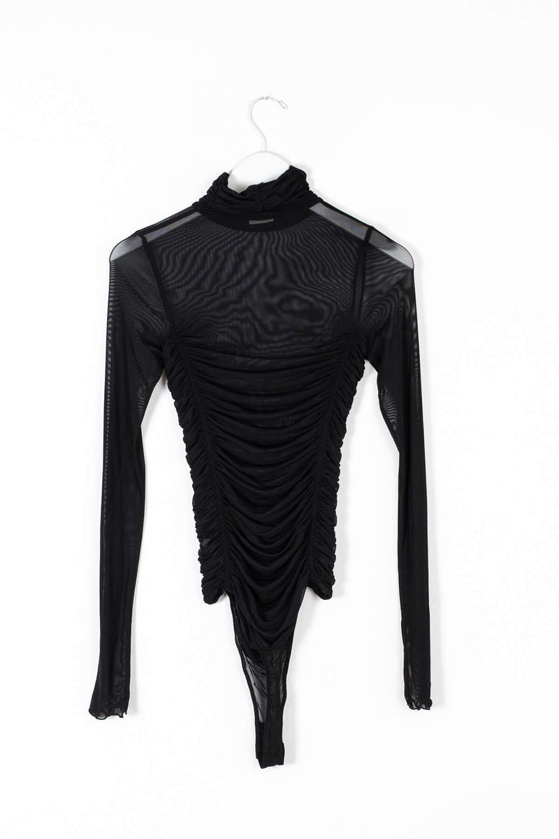 Sheer black bodysuit