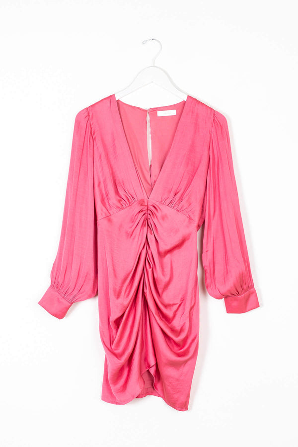 Hot Pink satin mini dress