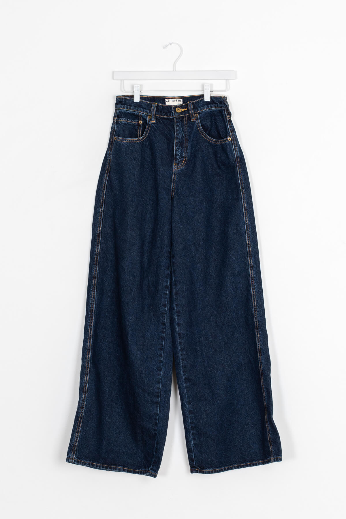 Women's dark blue wide leg jeans | Kariella