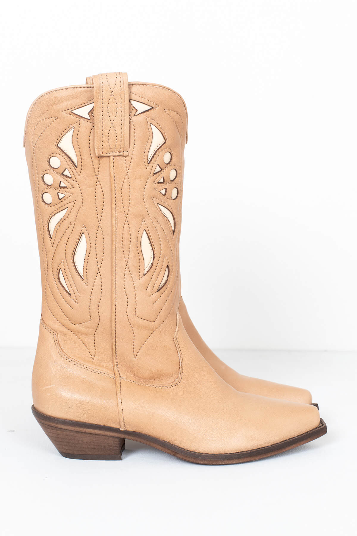beige cowboy boots for women