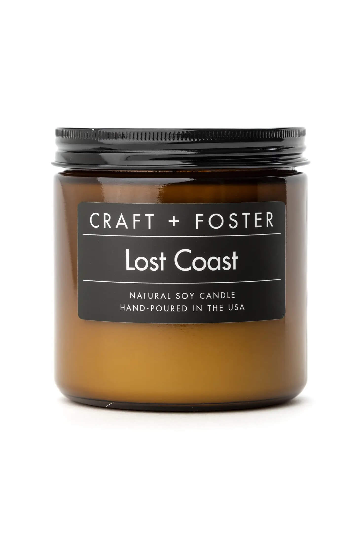 craft + foster 12oz black label candle