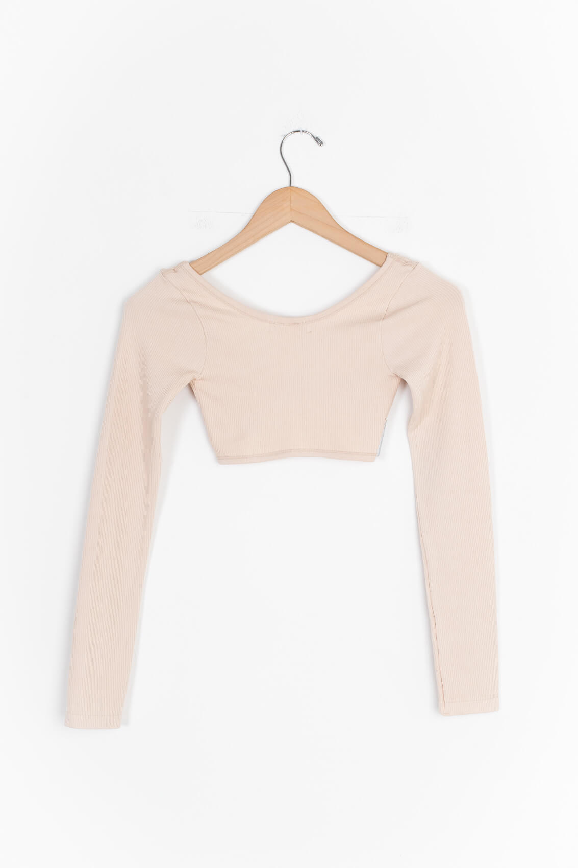 Knotted ultra cropped long sleeve top